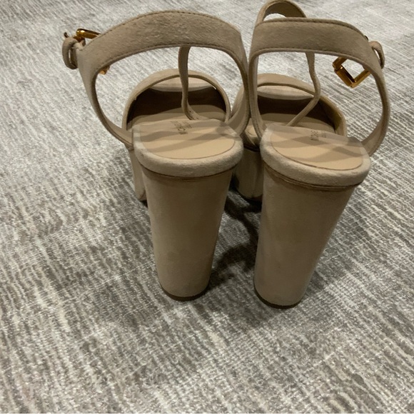 Michael Kors Collection beige suede platform sandal size 35 1/2 - Picture 3 of 4